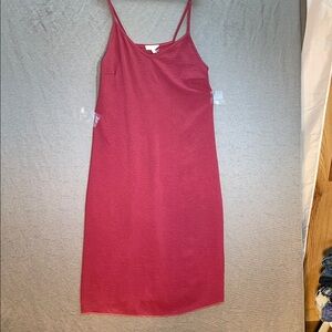 See You Monday Red Spaghetti Strap Slip Midi Dress